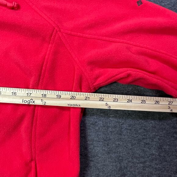 Columbia Pink Fleece Full Zip Hoodie Girls XL Thumbhole Sleeves - Picture 7 of 10